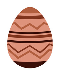 Boho Easter egg clipart. Happy Easter clipart in cartoon flat style. Hand draw vector illustration