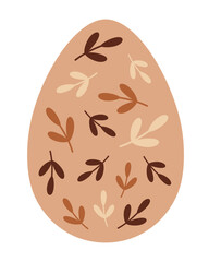 Boho Easter egg clipart. Happy Easter clipart in cartoon flat style. Hand draw vector illustration