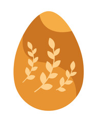 Boho Easter egg clipart. Happy Easter clipart in cartoon flat style. Hand draw vector illustration