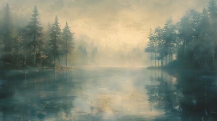 Fototapeta premium misty morning in the forest