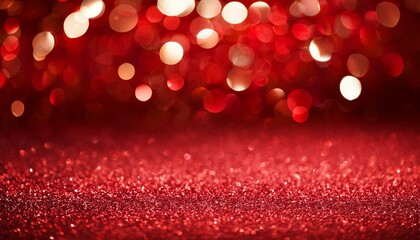 red glitter and bokeh lights abstract background for festivities