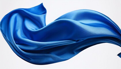 blue satin cloth design element isolated piece of blowing fabric banner elegant textiles 3d rendering