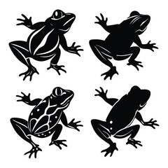 Frog silhouette 4 set