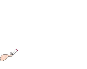 1フィンガーチップユニットの薬剤を人差し指に乗せる左手の手描きイラスト