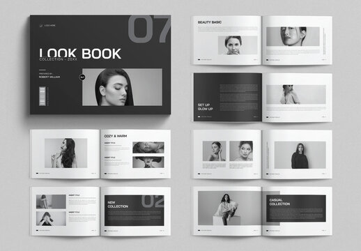 Lookbook Brochure Template Design Layout Landscape