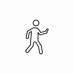 walking person with phone icon vector sign