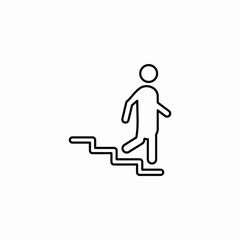 walking down stairs icon vector sign