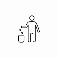 man throwing out trash