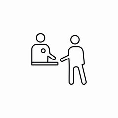 customer service desk icon vector sign