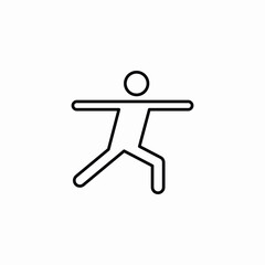 yoga warrior pose icon vector sign