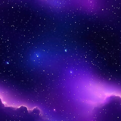 Fototapeta premium Starry Night Stars glimmer in the cosmic expanse of galaxy with purple nebula clouds background