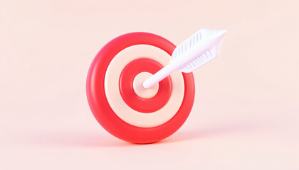Hitting the Bullseye Arrow on Target Achievement Goals Concept