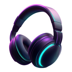 3D Gaming Headset headphone gear on transparent background