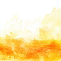 Obraz premium Bold yellow and orange watercolor gradient watercolor design, isolated on white background