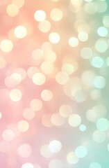Obraz premium A soft pastel bokeh background with gentle hues of peach, mint green, and pale yellow
