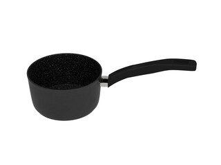 black pan with black handle isolated