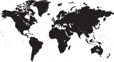 Fototapeta premium World map on white background. World map template with continents, North and South America, Europe and Asia, Africa and Australia