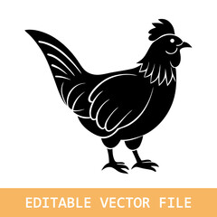 Cute chicken cartoon on white background. Vector illustration.