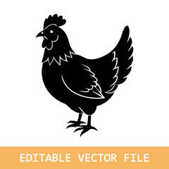 hen silhouette vector illustration Design 