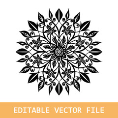 Doodle zen tangle design rounded mandala for Coloring book page