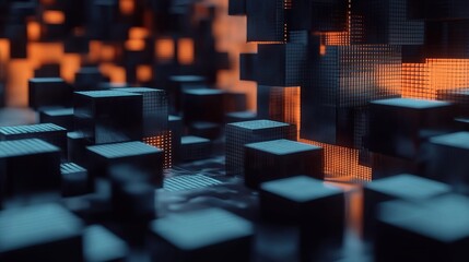 Obraz premium Dynamic data visualization digital realm abstract art futuristic environment close-up view technology concepts