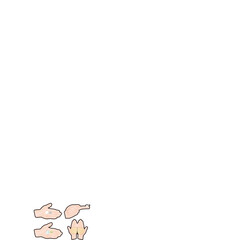 スキンケア薬剤の使用量を表すイラストセット