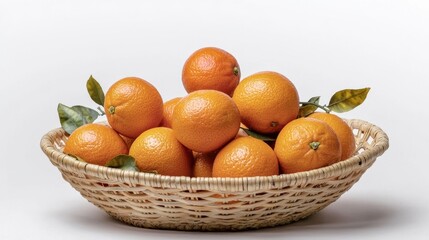 Harvesting fresh oranges fruit basket still life studio close-up healthy eating concept