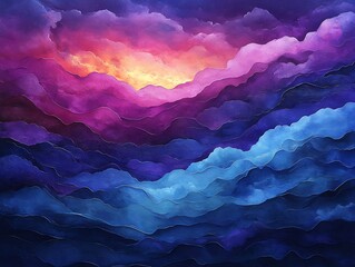 Vibrant sunset hues paint dreamy cloudscape abstract art. AI Generated