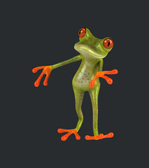 Fun 3D cartoon frog dancing