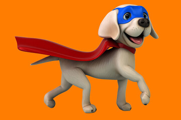 Fun 3D cartoon brown Labrador retriever