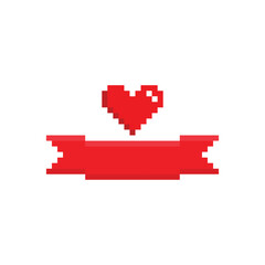 love heart  symbol happy valentine's day 8 bit icon vector pixel art game love you heart greeting card icon 14 february cupid arrow