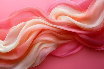 Obraz premium Elegant Pink and Peach Abstract Fabric Waves for Design and Textures