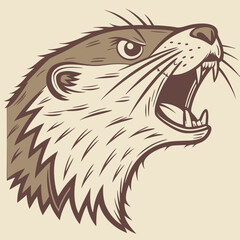 Beaver. Angry Beaver. Beaver head logo silhouette. Sport vector logo Beaver, Beaver icon, Beaver head, vector. illustration of a Beaver .  