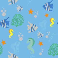 Obraz premium Underwater Wonders – Marine Life Pattern