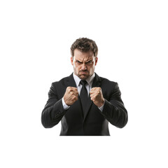 Confident businessman with determined expression in formal attire