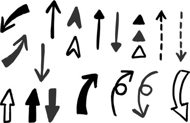 シンプルな手描き風　いろいろな矢印セット