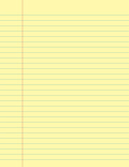 Fototapeta premium Notepad yellow sheet paper lined with double margin editable stroke. Vector