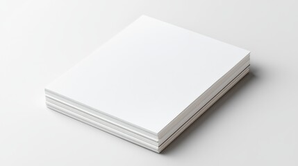 Stack of clean white paper sheets on a plain surface, ready for printing or writing.