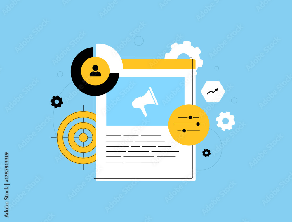 Poster personalized advertising - user experience with targeted ads and interest-based advertising. ad cont