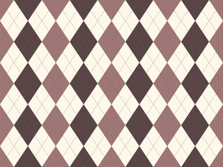 Elegant argyle pattern in muted mauve and brown tones.  Perfect for backgrounds, textiles, or branding projects needing a sophisticated, classic feel.  Subtle texture adds visual interest.