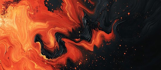 Abstract Fluid Art, Red and Black