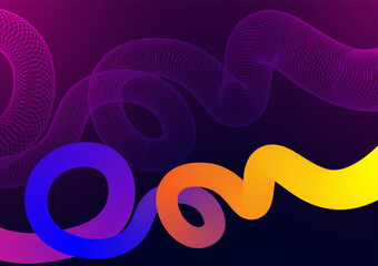 Obraz premium Digital technology Wave background. Design for abstract wavy futuristic fluid curve colorful gradient digital technology shape vector background.