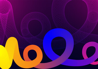 Digital technology Wave dark blue background. Wave rainbow futuristic fluid concept. Design for abstract wavy curve colorful gradient digital technology vector background.