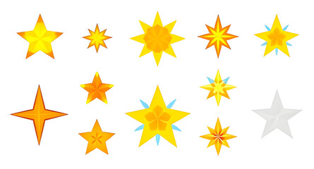 set of different illustration vector set of stars