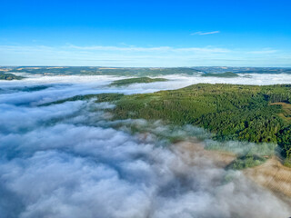Blue conveyor belt on the ski slope for children. Europe