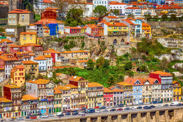Fototapeta premium Porto, Portugal old town view with Douro river