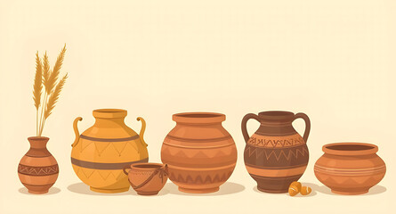 ceramic vase on the wall