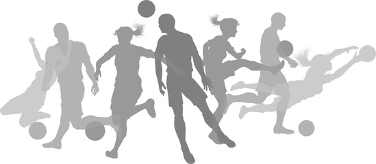 Soccer Football Players Silhouettes