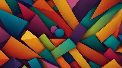Colorful wallpaper image depicting diferent colorful shapes Generative AI

