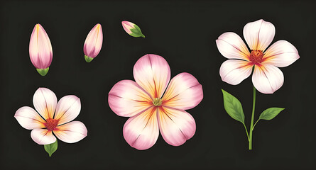 Obraz premium frangipani flower isolated on black